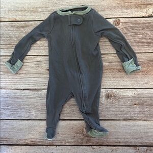 Cloud Island Gray Ribbed One Piece Footies